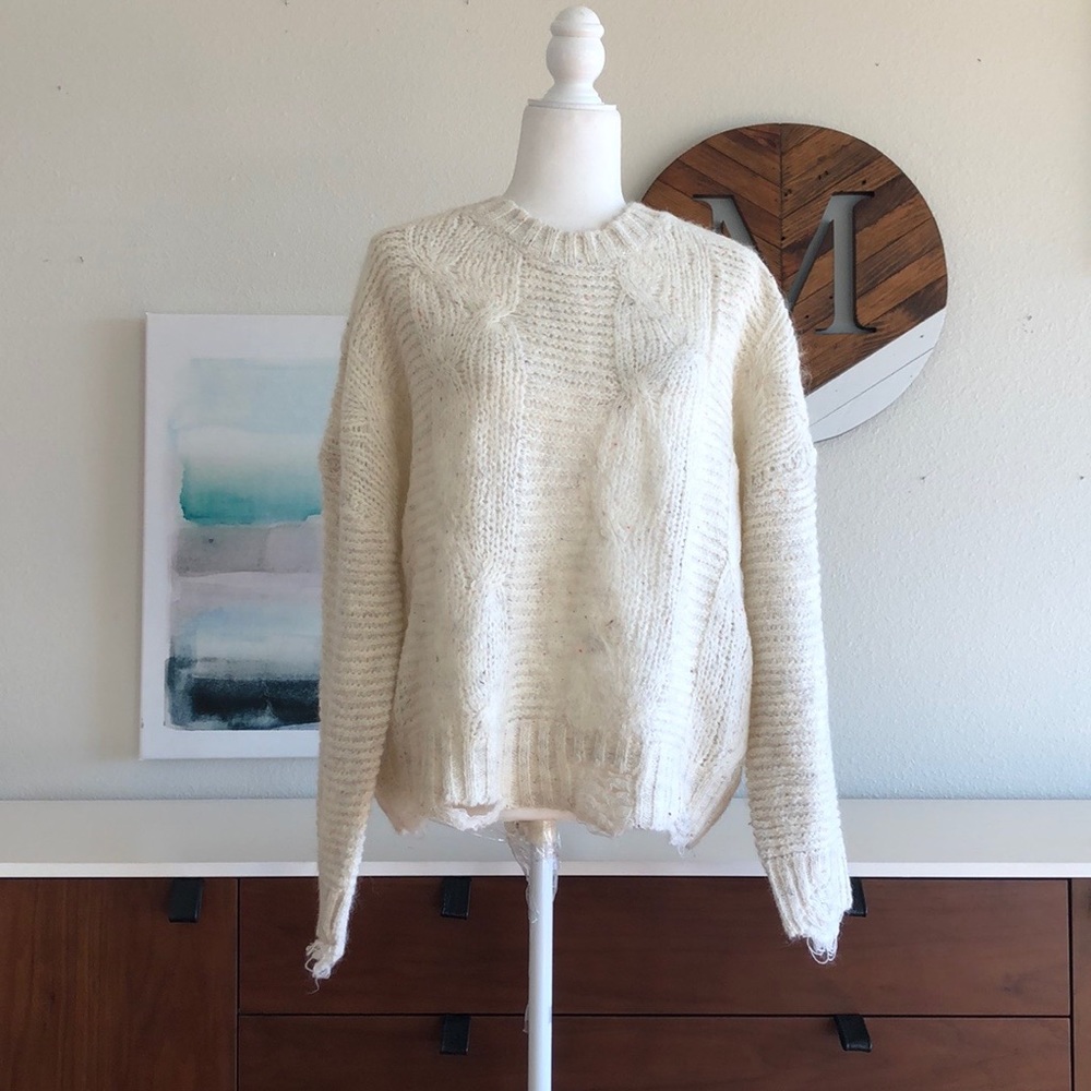 Frayed Hem Sweater